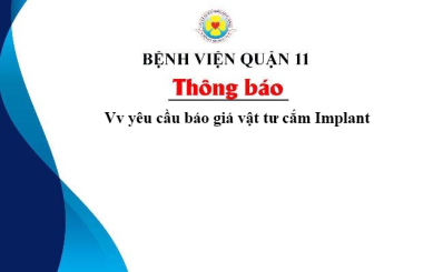 Thông báo Vv yêu cầu báo giá vật tư cắm Implant